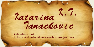 Katarina Tanacković vizit kartica